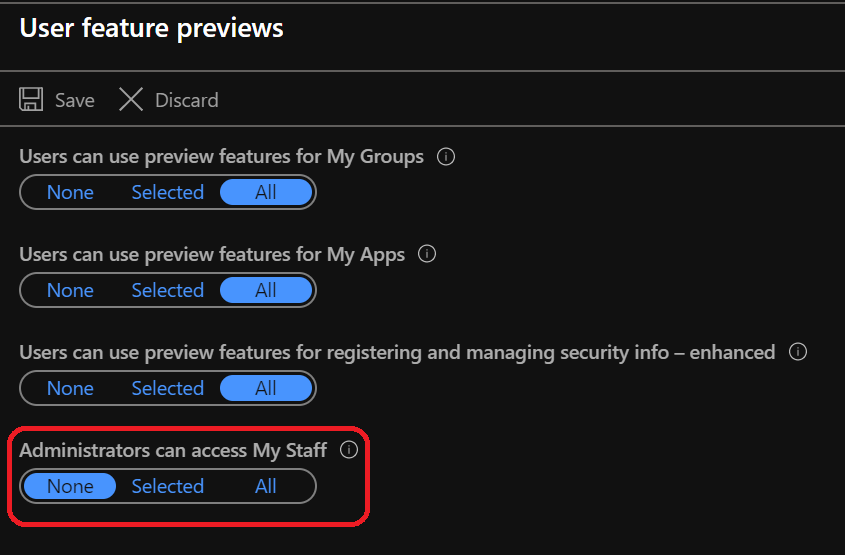 Azure AD Delegate user management with My Staff (preview)